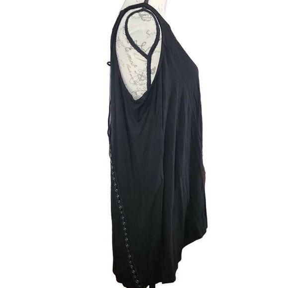 Evolution by Cyrus Women's Size 1X Black Lace Up Back Sleeveless Tank - Picture 3 of 6